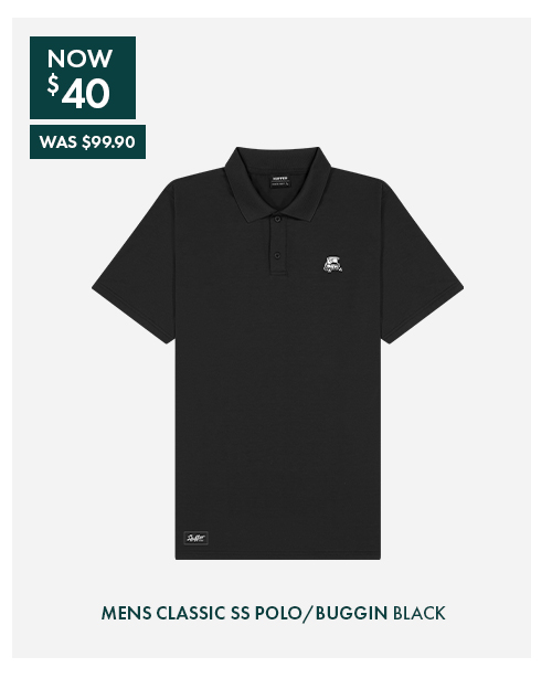 MENS CLASSIC SS POLO/BUGGIN BLACK