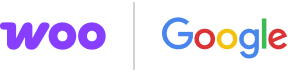 Woo and Google logos.