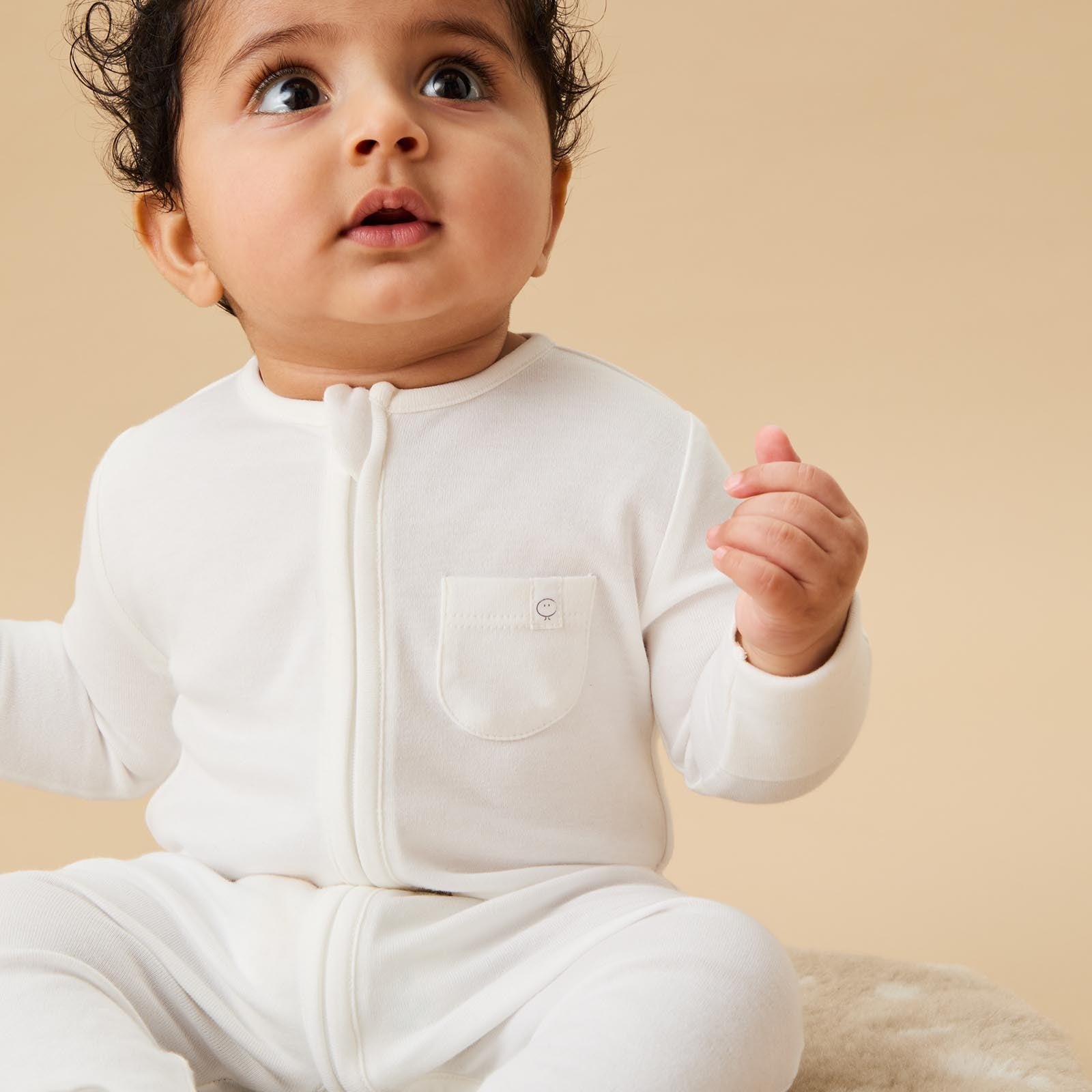 Image of Clever Zip Sleepsuit - White