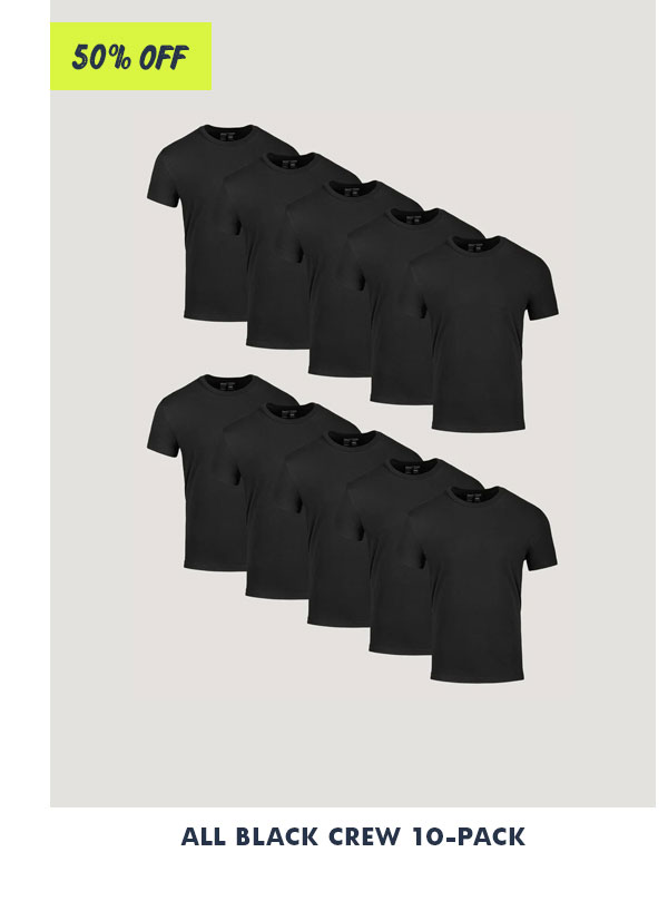 All black crew 10-pack
