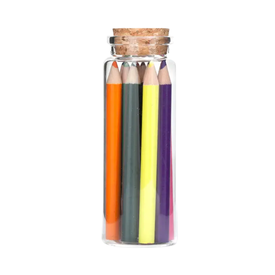 Image of Colored Pencils in Glass Jar