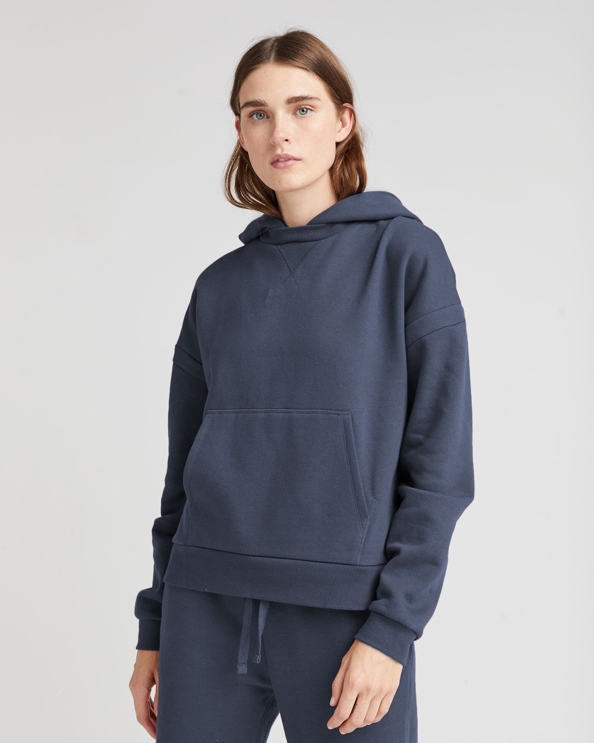 Image of Womens Recycled Fleece Hoodie - Recycled Fleece - Blue Nights