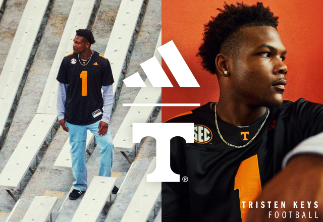 University of Tennessee player Tristen Keys wearing the new adidas football jersey