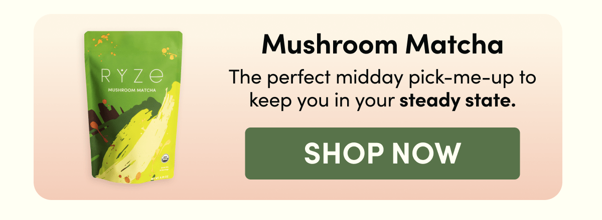Mushroom Matcha | The perfect midday pick-me-up to keep you in your steady state. | Shop Now