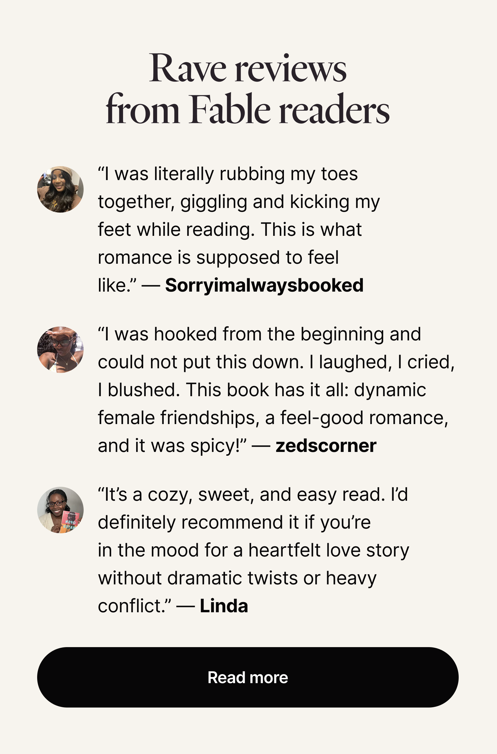 Reviews from readers