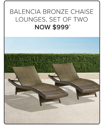 Balencia Bronze Chaise Lounges, Set of Two Now $999