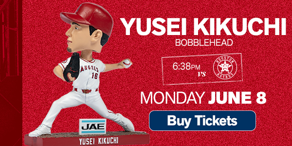 Yusei Kikuchi Bobblehead, Courtesy of JAE, Japan Aviation Electronics Industry, Ltd. - Monday, June 8, 6:38pm vs. Houston Astros - Buy Tickets