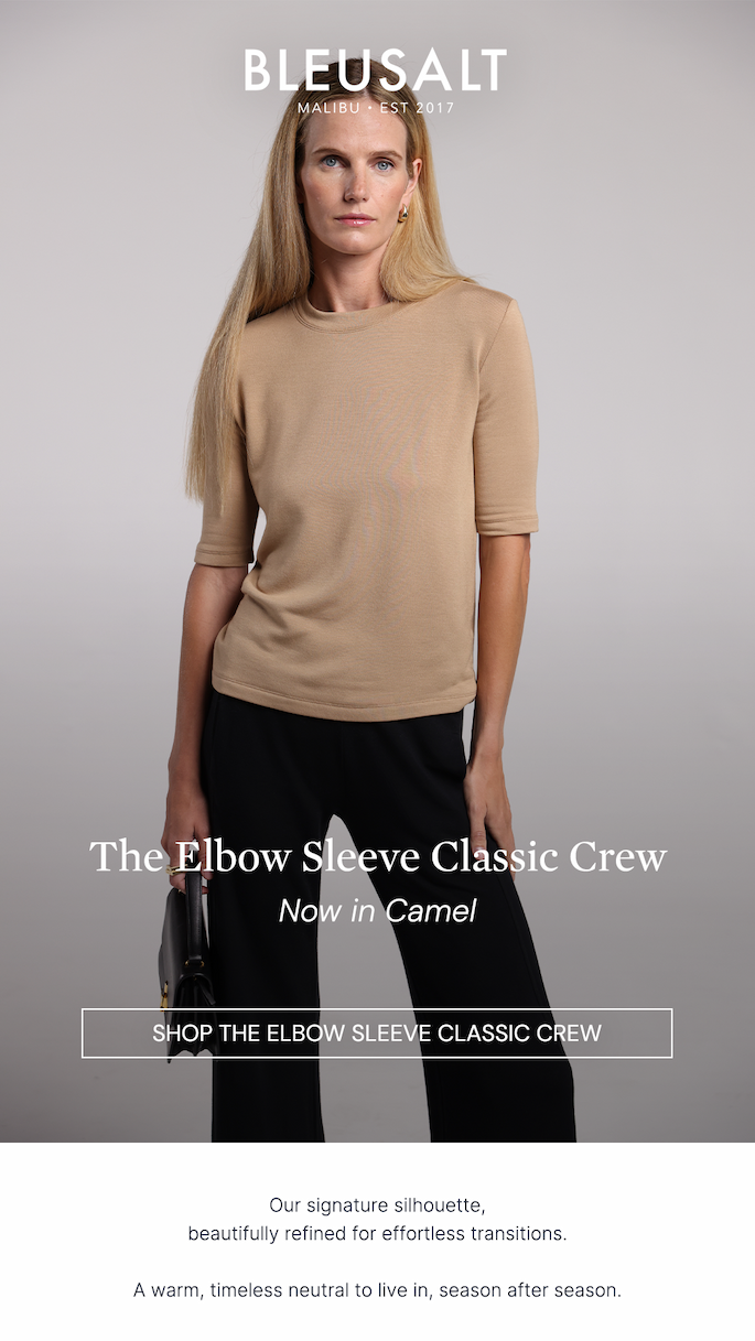 The Elbow Sleeve Classic Crew in Camel