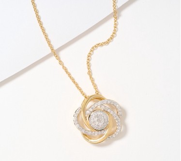 Accents by Affinity 0.25 cttw Knot Pendant w/ 18" Chain, Sterling