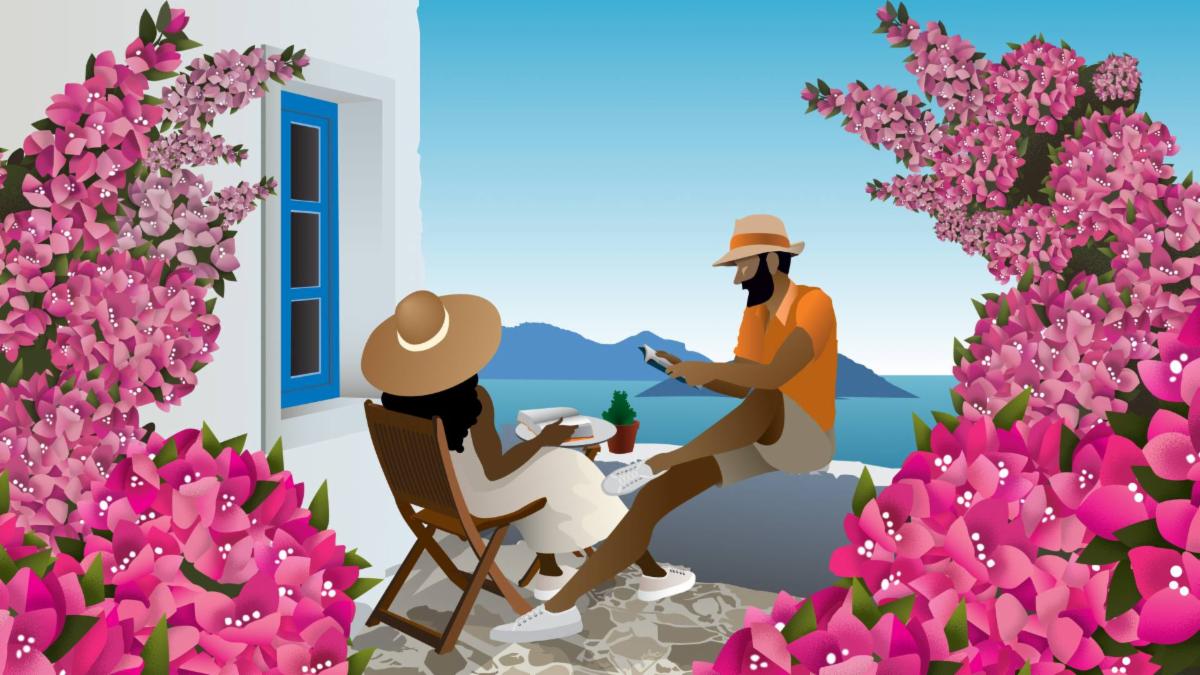 couple reading in oceanside location