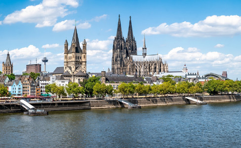 Rhine River City Skyline Cologne