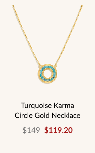 Turquoise Karma Circle Gold Necklace