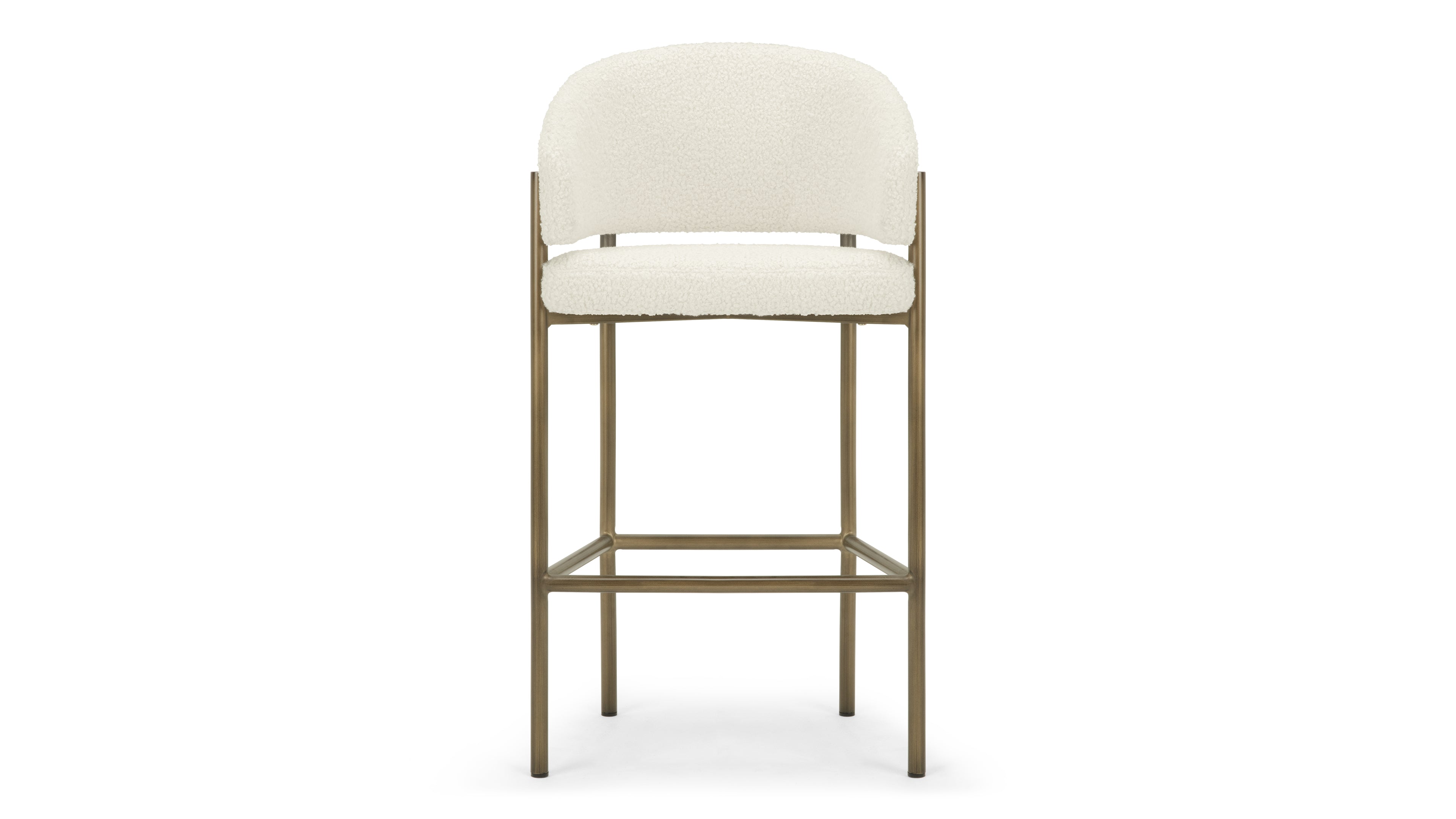 Image of Esme - Esme Bar Stool, Luxe Sherpa and Brushed Brass