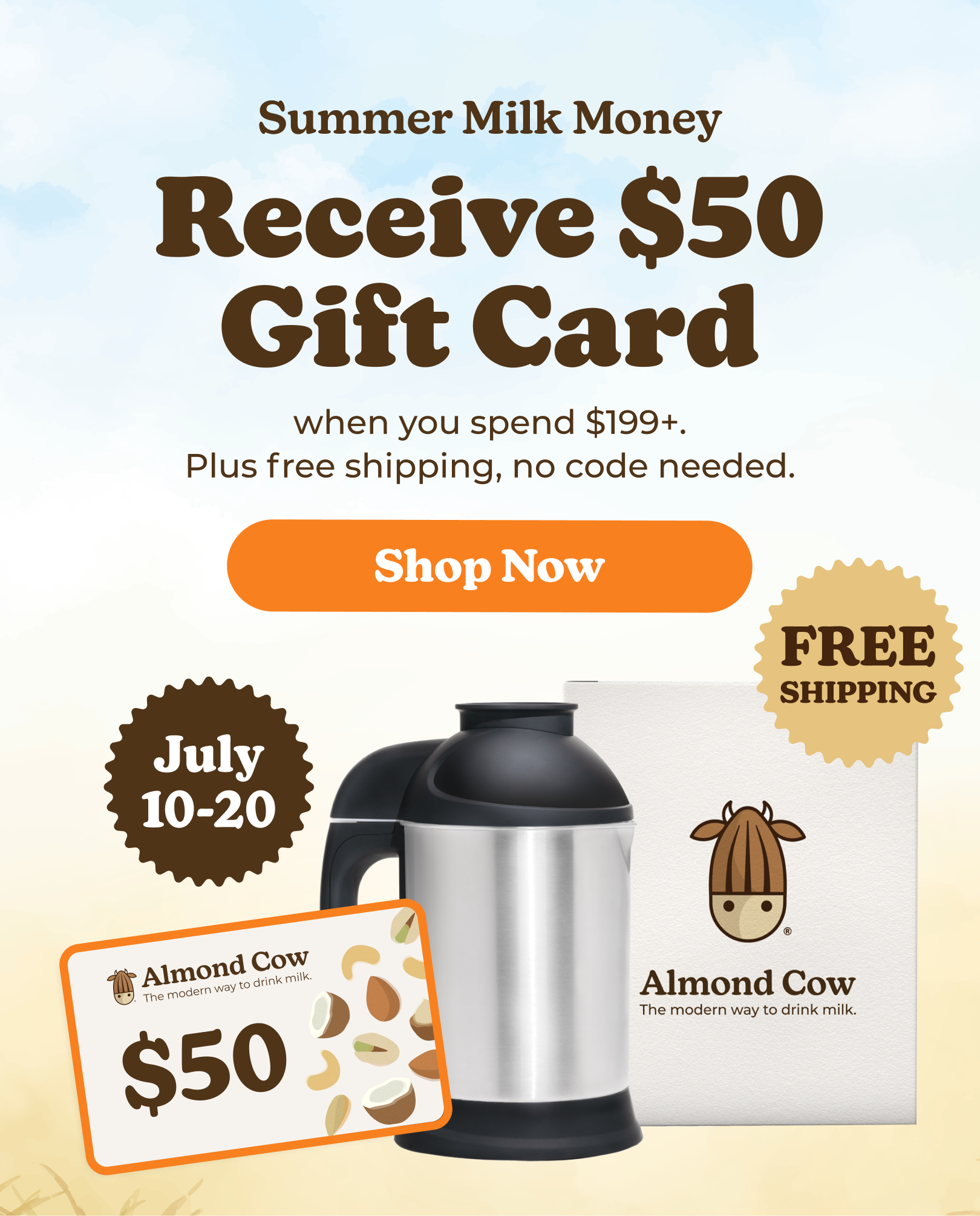 Summer Milk Money Promotion - Receive $50 Gift Card