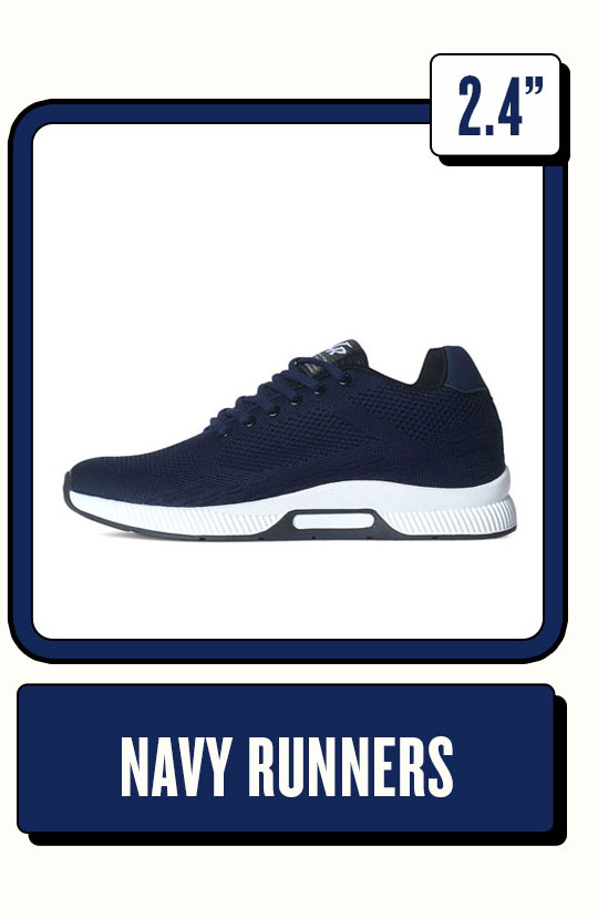 Navy Runners - 2.4" Height Boost