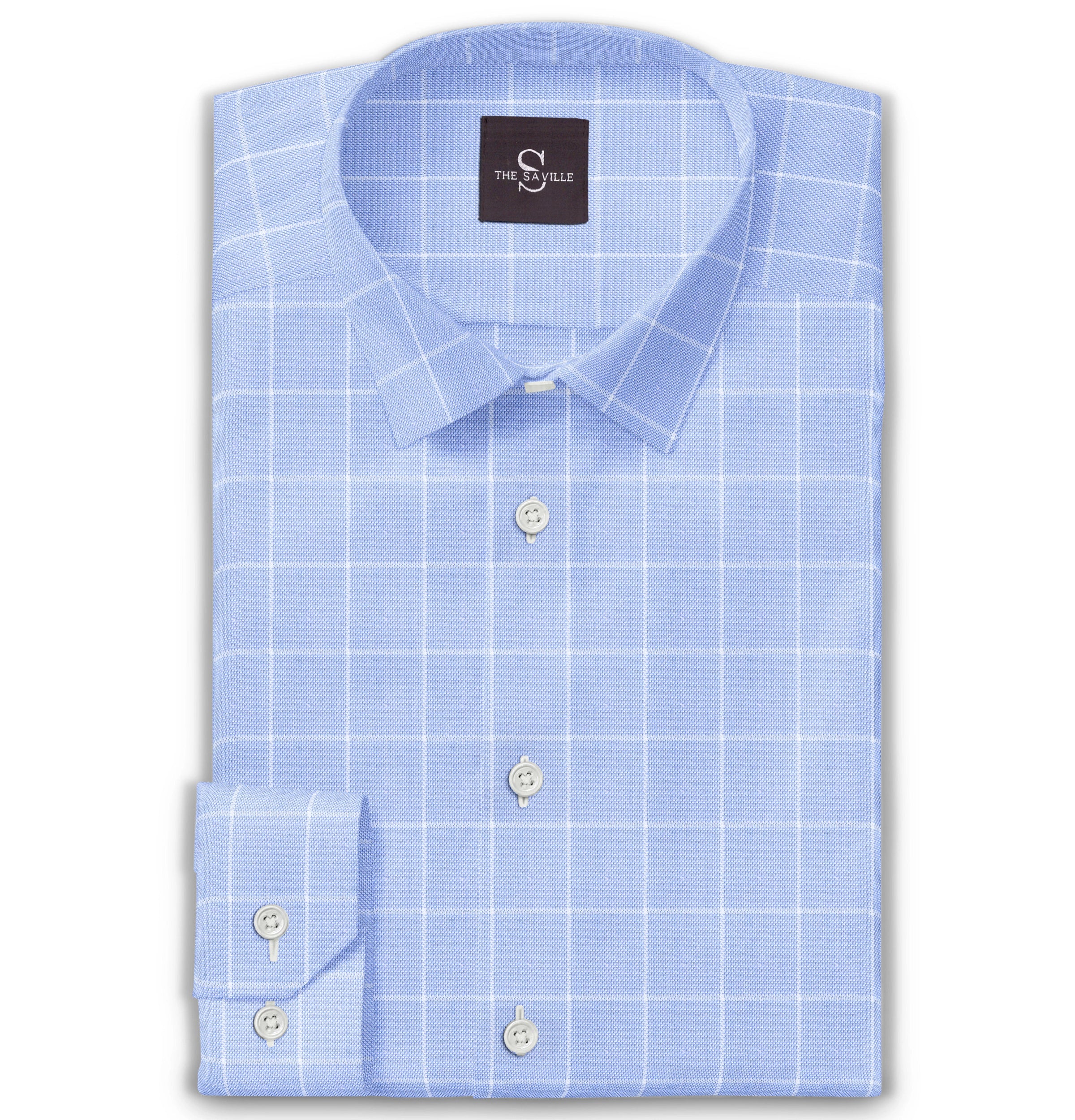 Image of Wrinkle-free Blue Box Checks - Long Sleeve