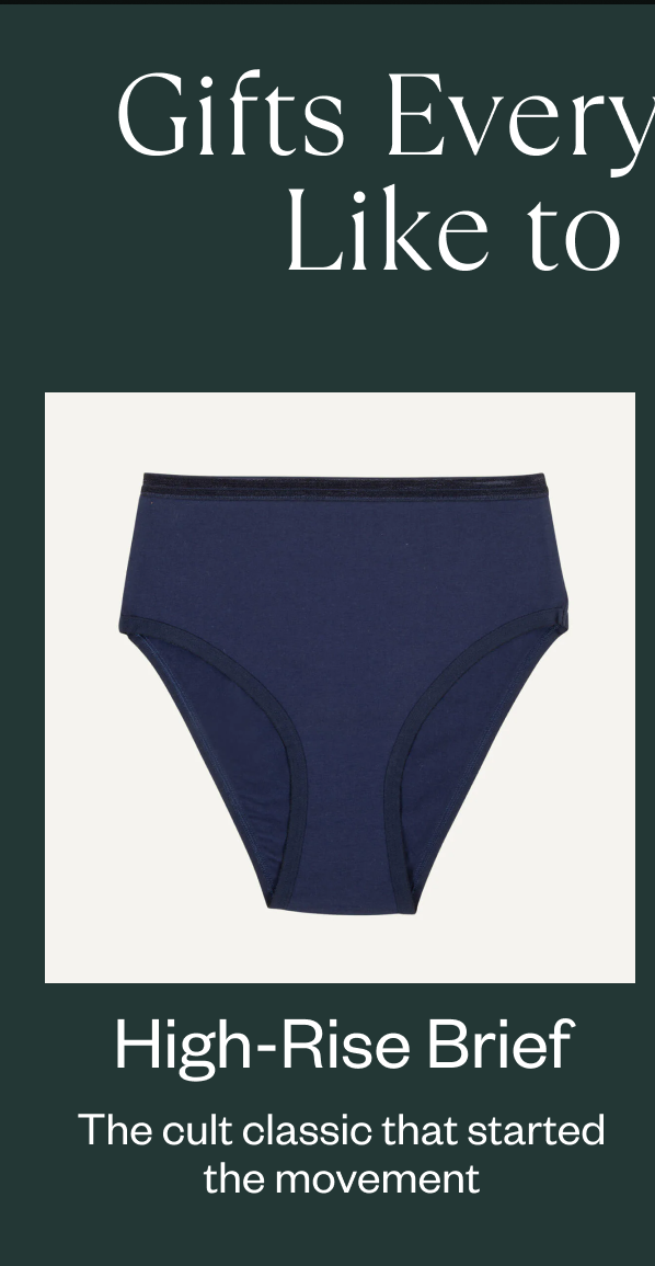 Navy high-rise brief made from soft organic cotton.