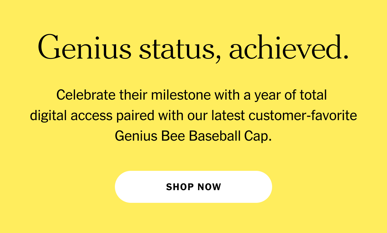 Genius status, achieved. Celebrate their milestone with a year of total digital access paired with our latest customer-favorite Genius Bee Baseball Cap. Shop now.