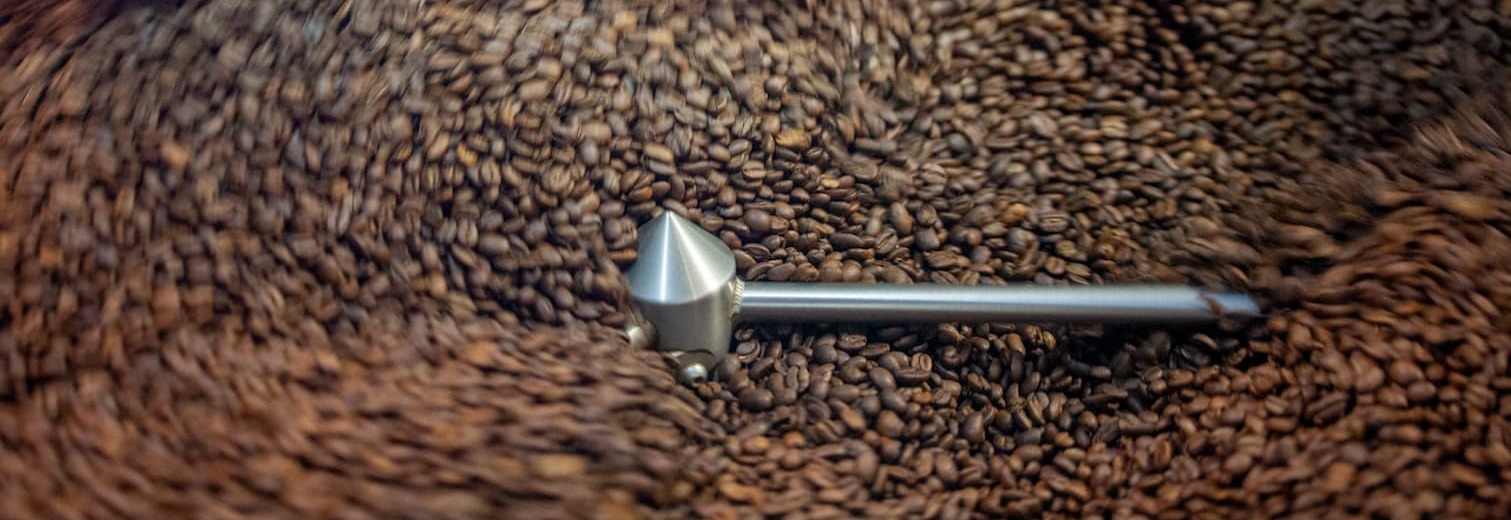 Coffee beans cooling from being roasted