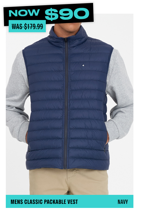 MENS CLASSIC PACKABLE VEST NAVY