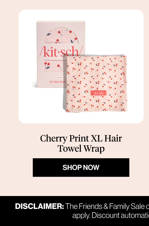 Cherry Print XL Hair Towel Wrap