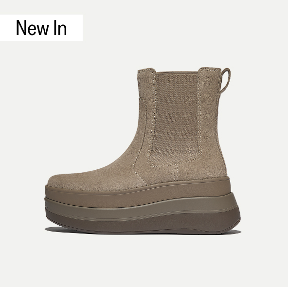 F-MODE Stack Suede Chelsea Boots Image