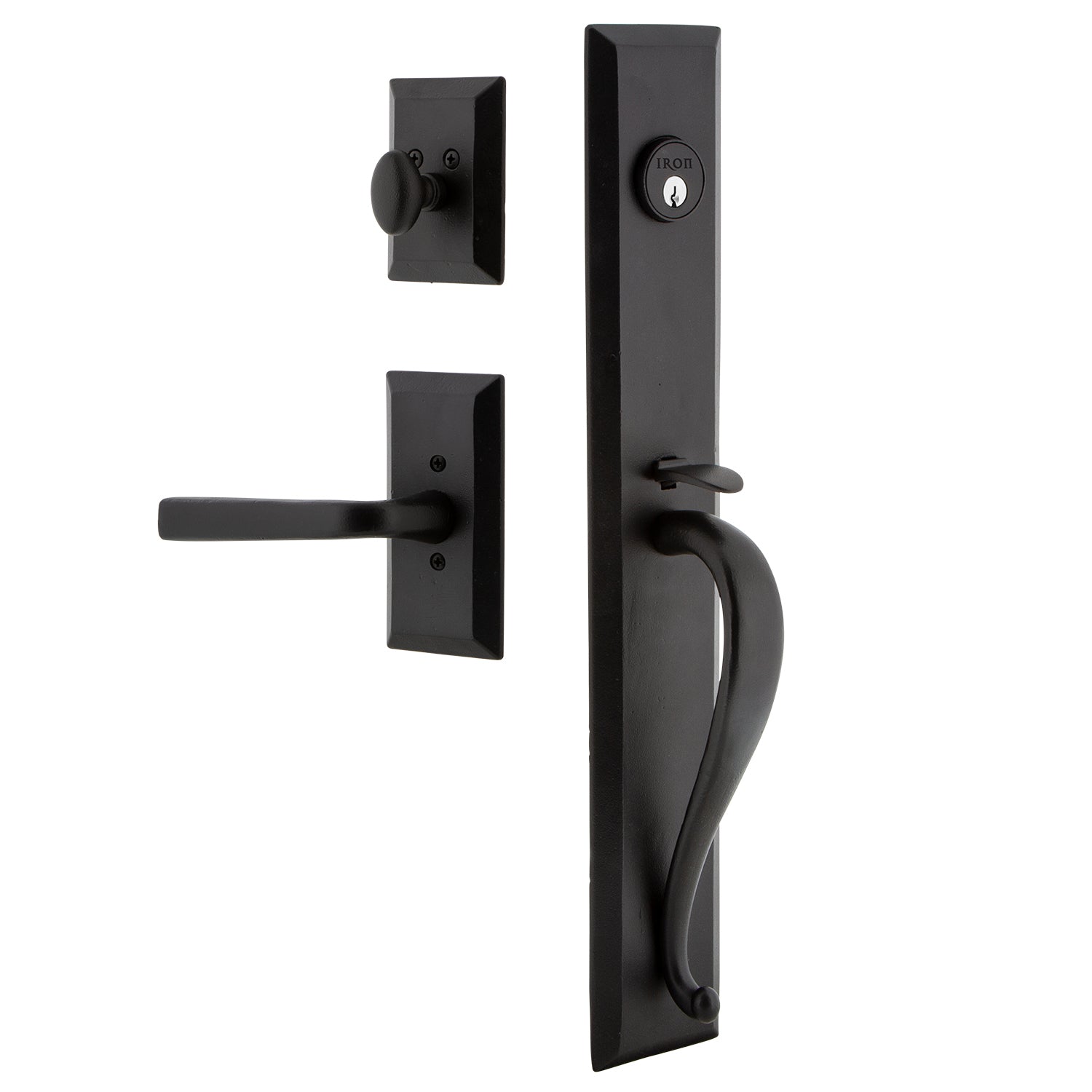 Image of Keep One-Piece Handleset with A-Grip and Vale Plate with Lance Lever