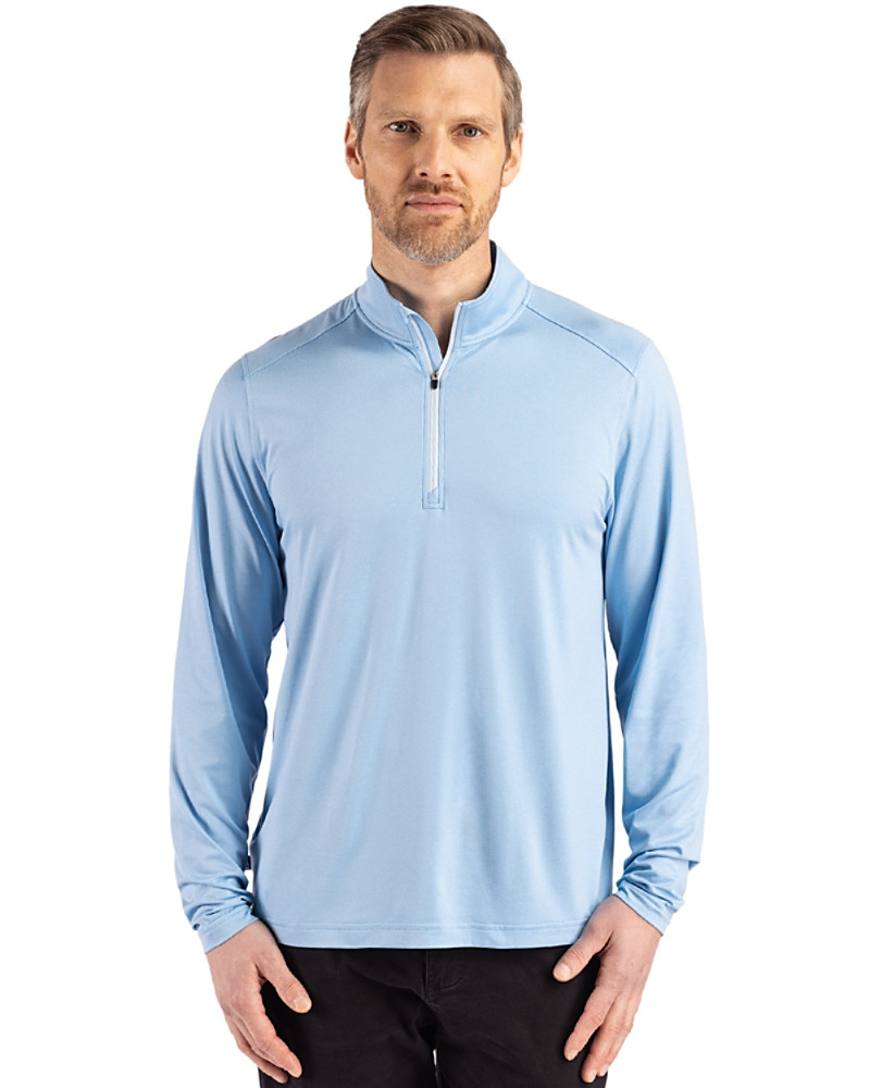 Image of Cutter & Buck Coastline Recycled Double Peached Mens Quarter Zip Pullover
