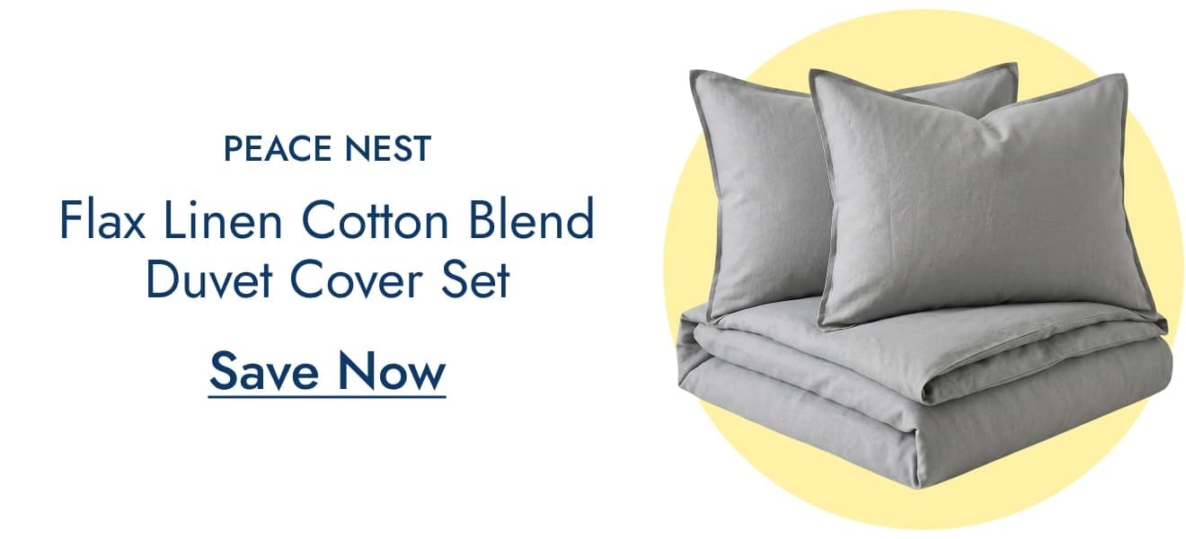Flax Linen Cotton Blend Duvet Cover Set