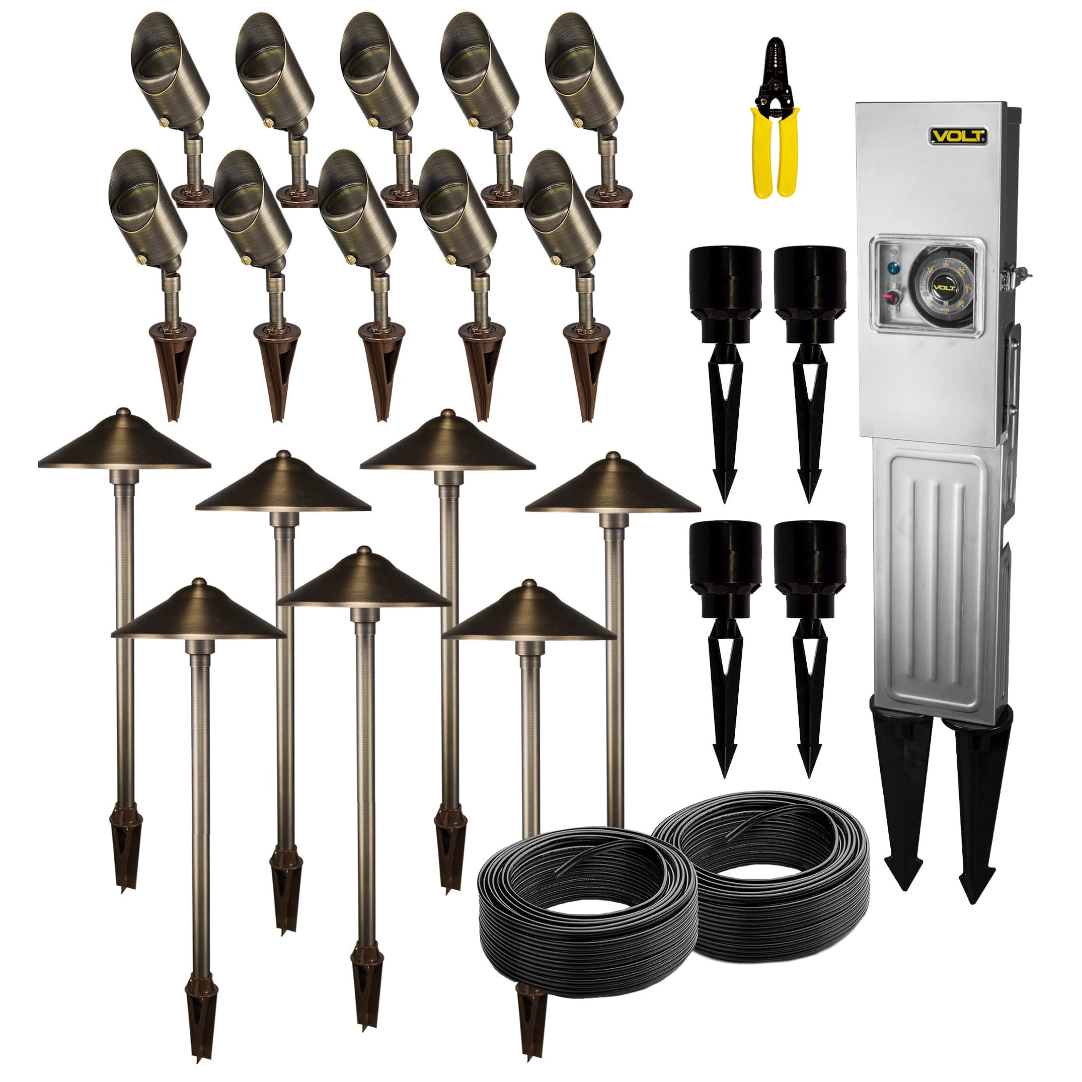 VOLT Low Voltage LED Outdoor 17-Light Kit with 150W Transformer