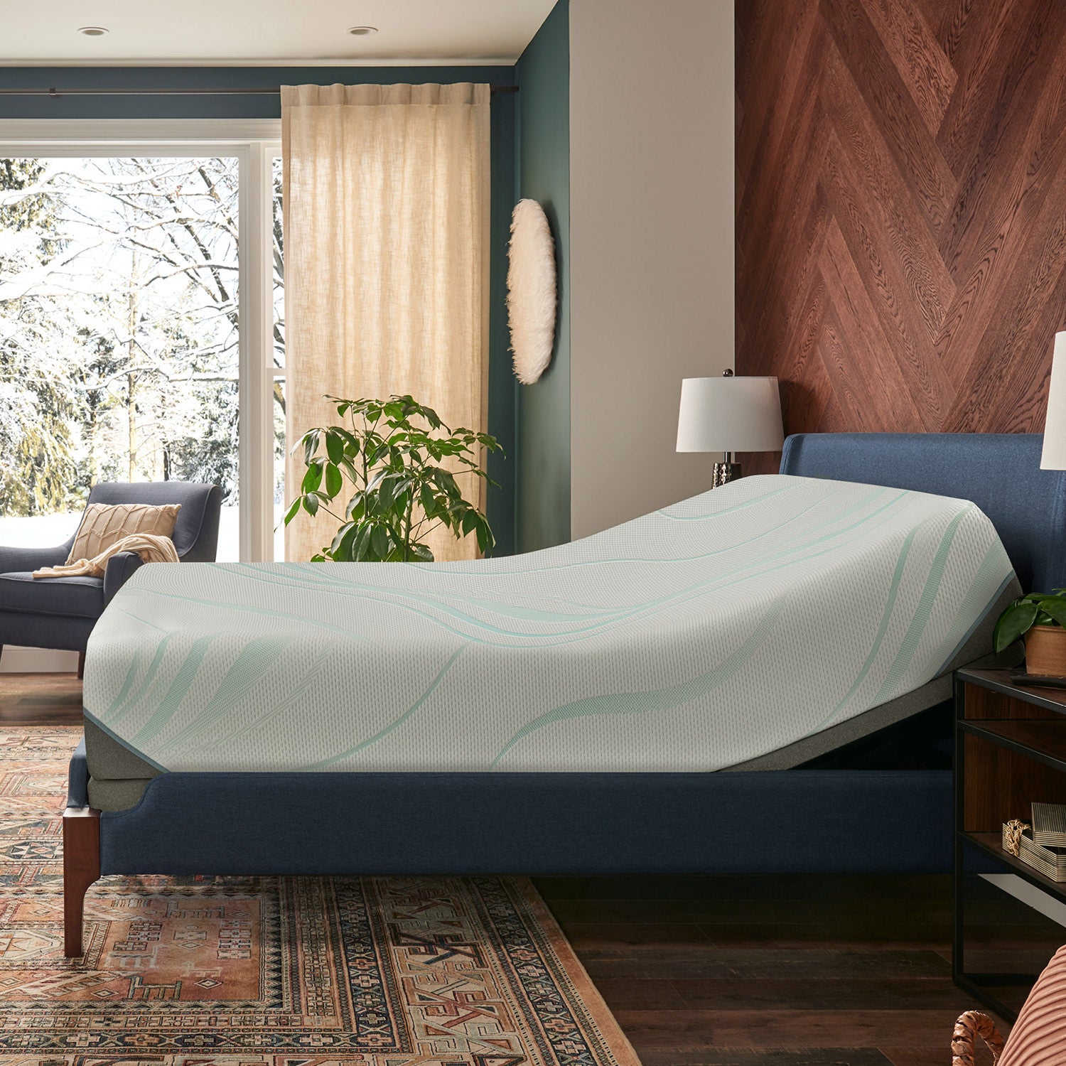 Tempur-Pedic Supreme 11.5” Medium Hybrid Mattress with Ergo Adjustable Base, Queen