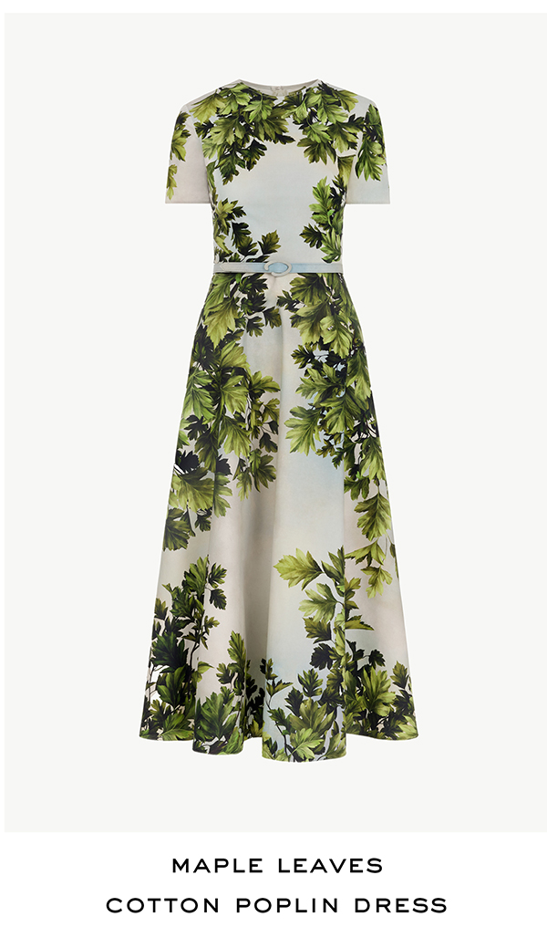 Maple Leaves Cotton Poplin Dress