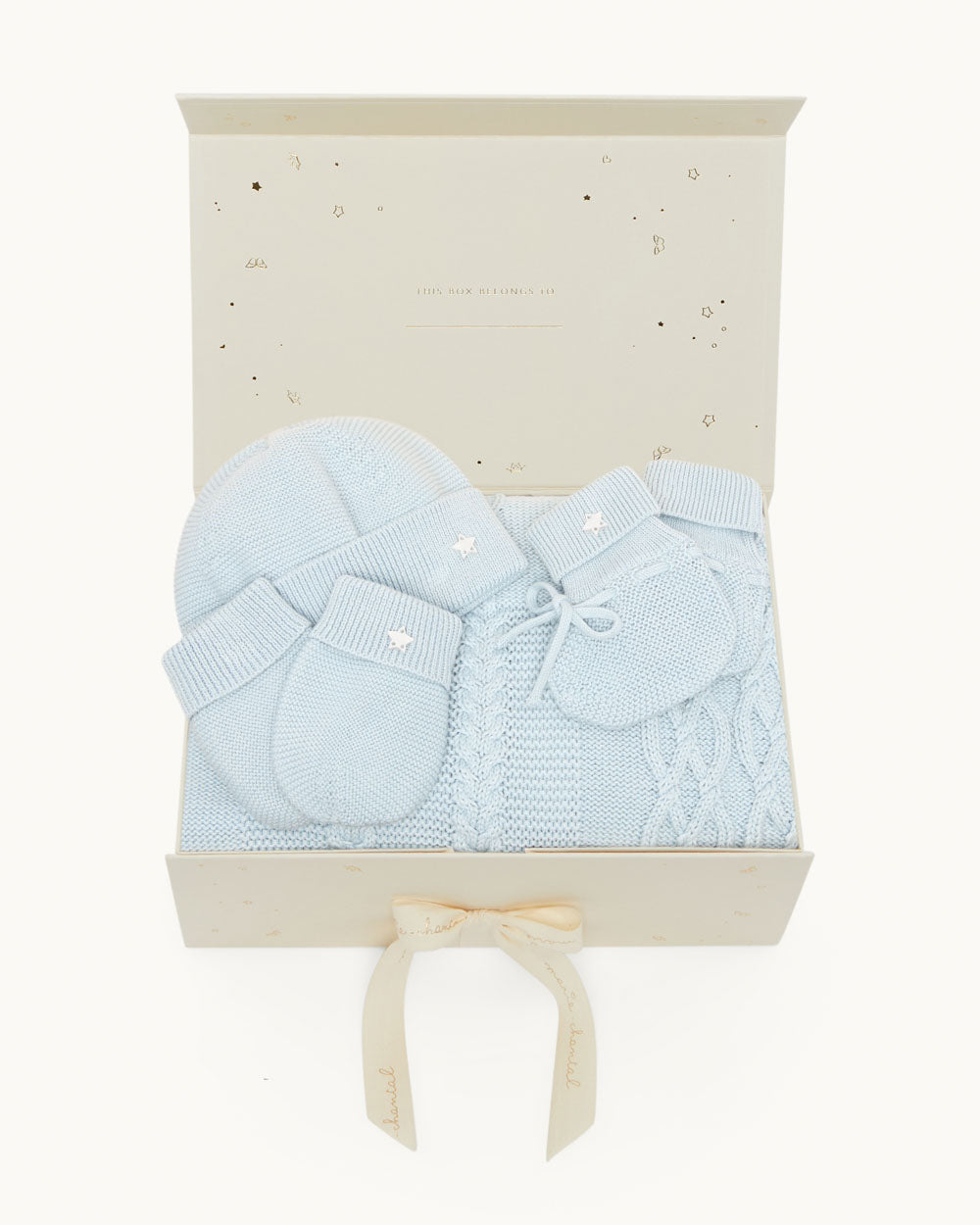 Image of Summer Cotton Blanket & Accessories Gift Set - Blue