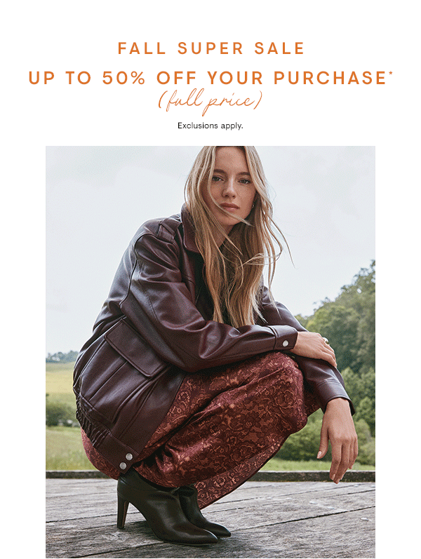Up to 50% off your purchase
