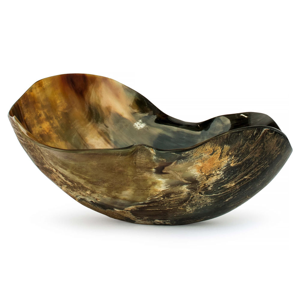 Image of Global Bazaar Natural Black Horn Decorative Bowl