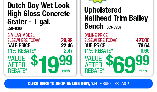 Upholstered Nail Head Trim Bailey Bench - ONLY $69.99 After Rebate*!