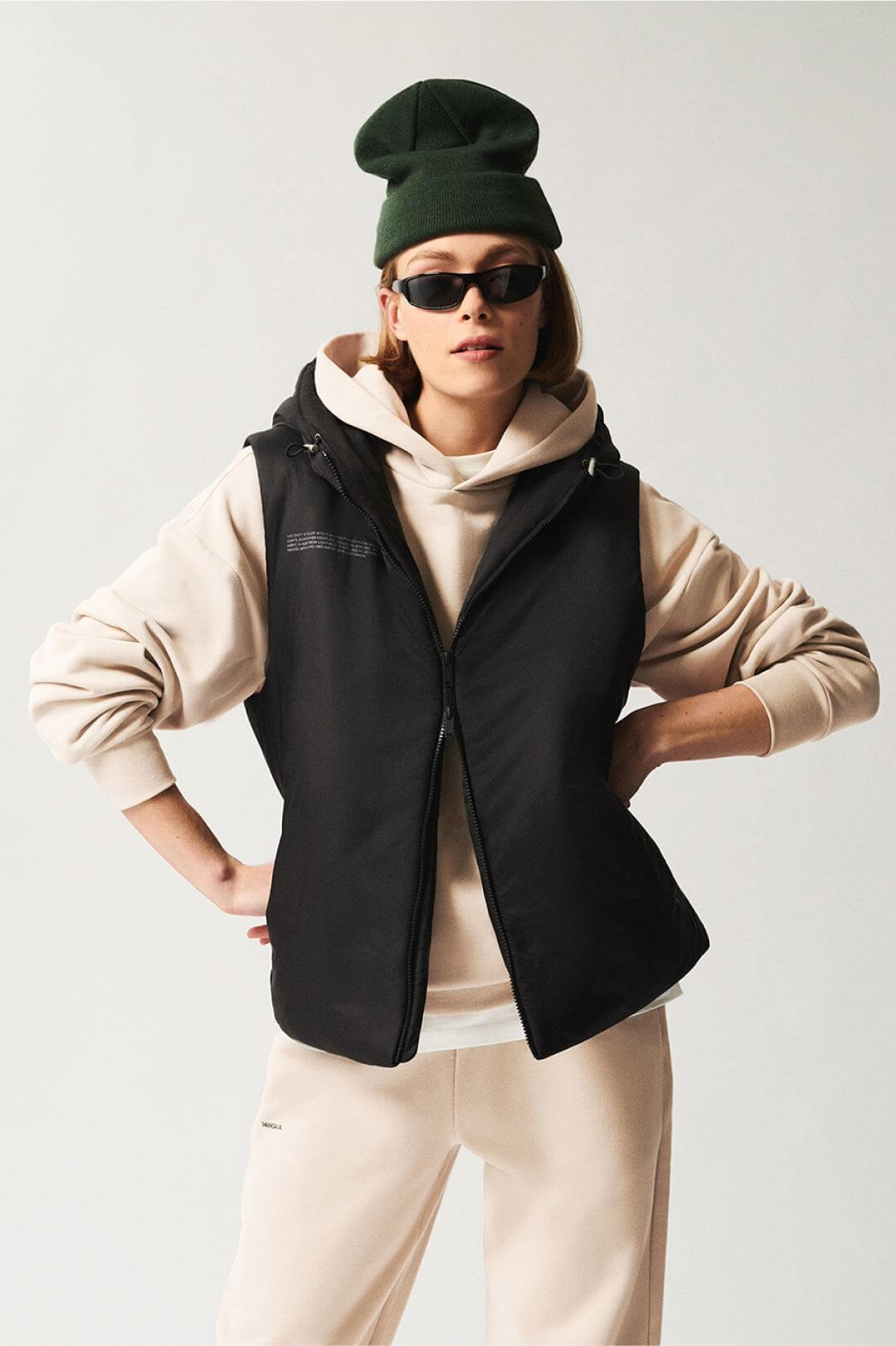 Womens Flower-Warmth Padded Gilet - Black