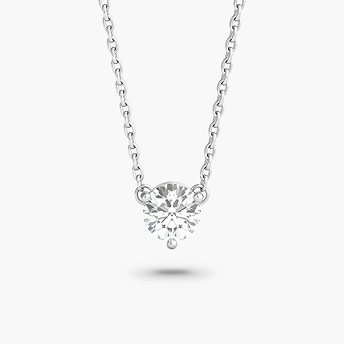 Lab Grown Diamond Solitaire Pendant in 10K White Gold