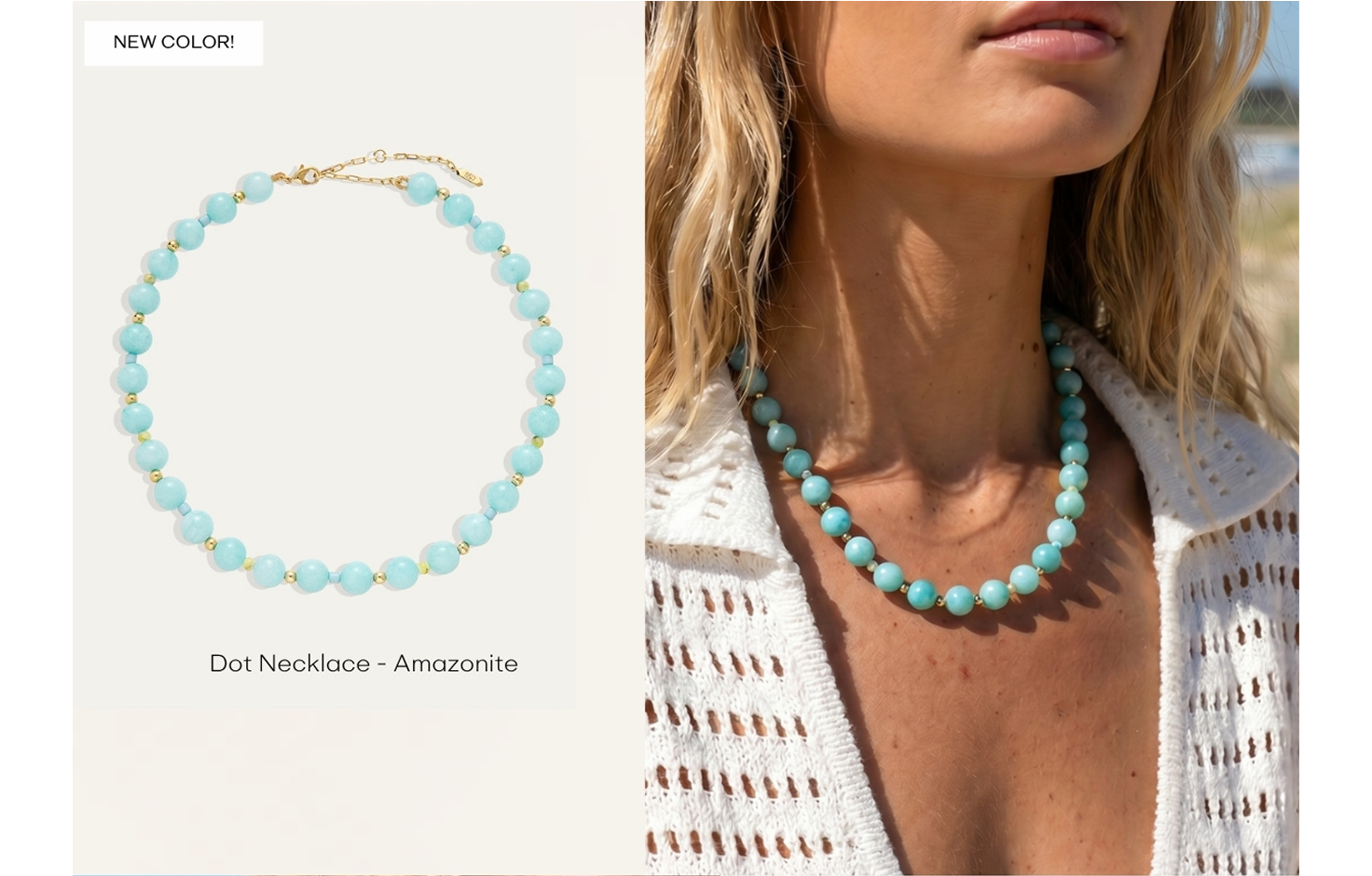 Dot Necklace Amazonite
