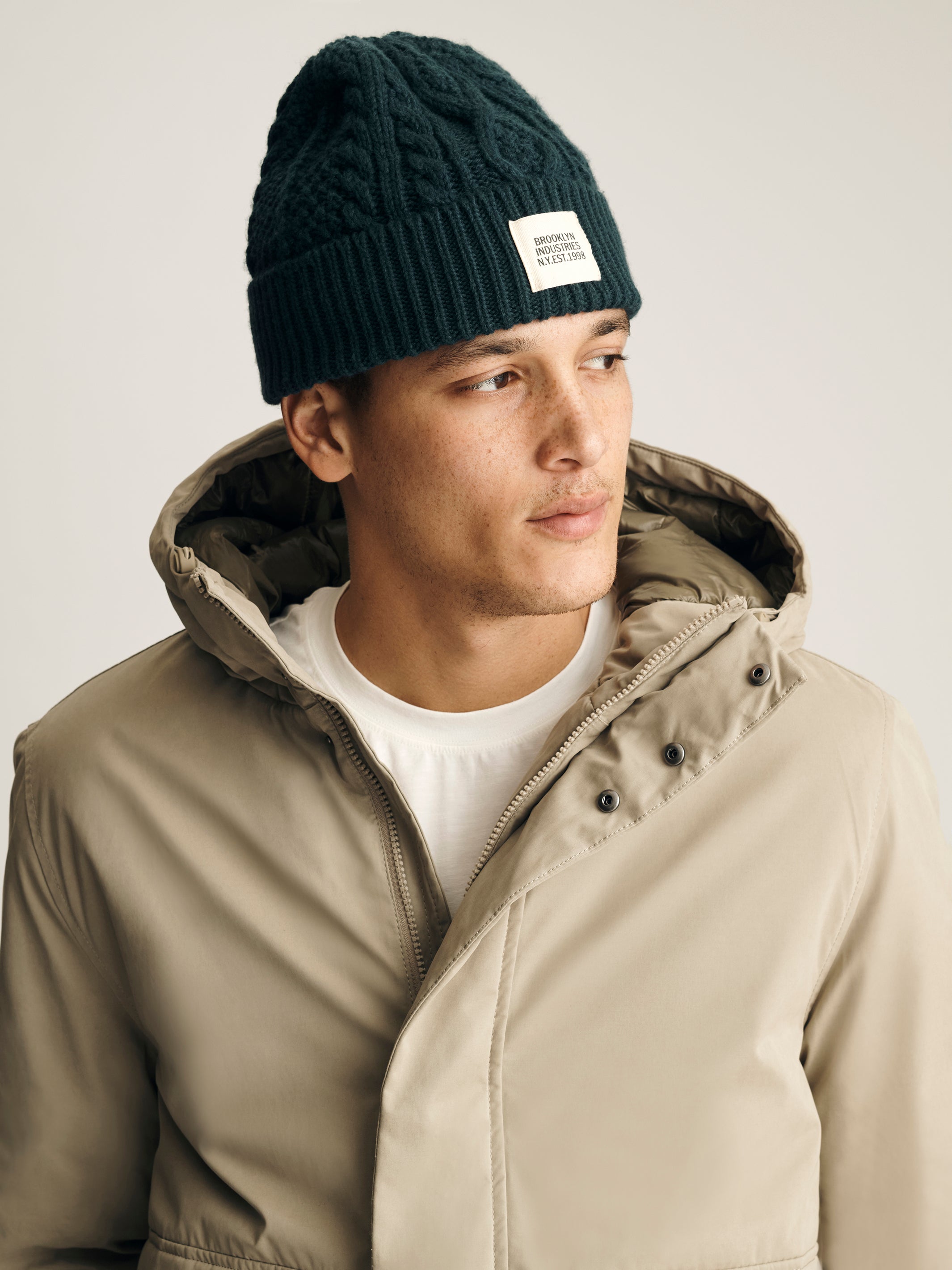 Image of BKI Cable-Knit Beanie in Ponderosa Pine