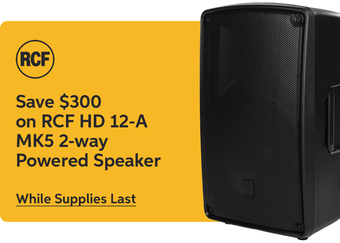 Save $300 on the RCF HD 12-A MK5 while supplies last