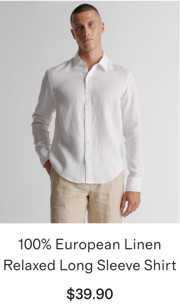 100% European Linen Relaxed Long Sleeve Shirt