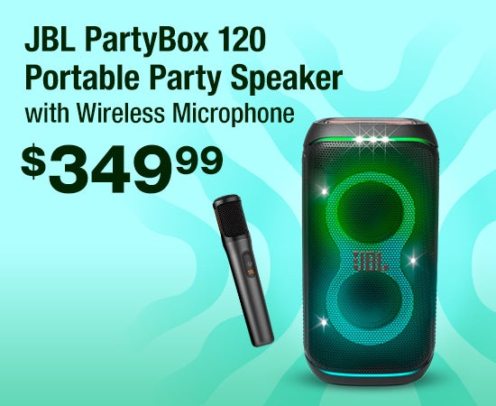 JBL PartyBox 120 Portable Party Speaker with Wireless Microphone
