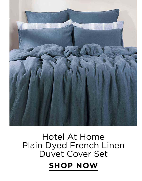 Hotel At Home	Plain Dyed French Linen Duvet Cover Set