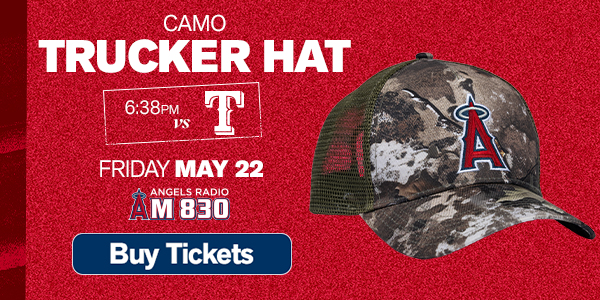 Camo Trucker Hat, Courtesy of Angels Radio AM830 - Friday, May 22, 6:38pm vs. Texas Rangers - Buy Tickets