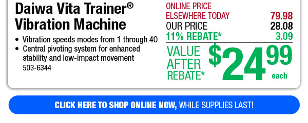 Daiwa Vita Trainer® Vibration Machine - Free Shipping To Store!