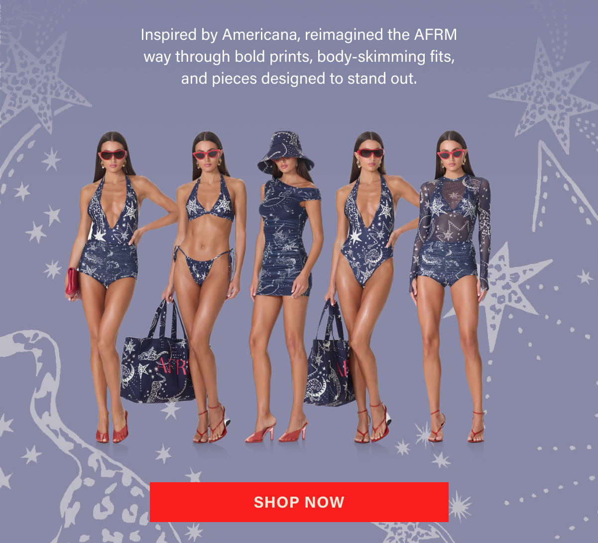 SARDINA ONE PIECE, MYKONOS BIKINI TOP, CALI BIKINI BOTTOM, KARINA HOT SHORT, KAYLEE TOP. SHOP NOW.