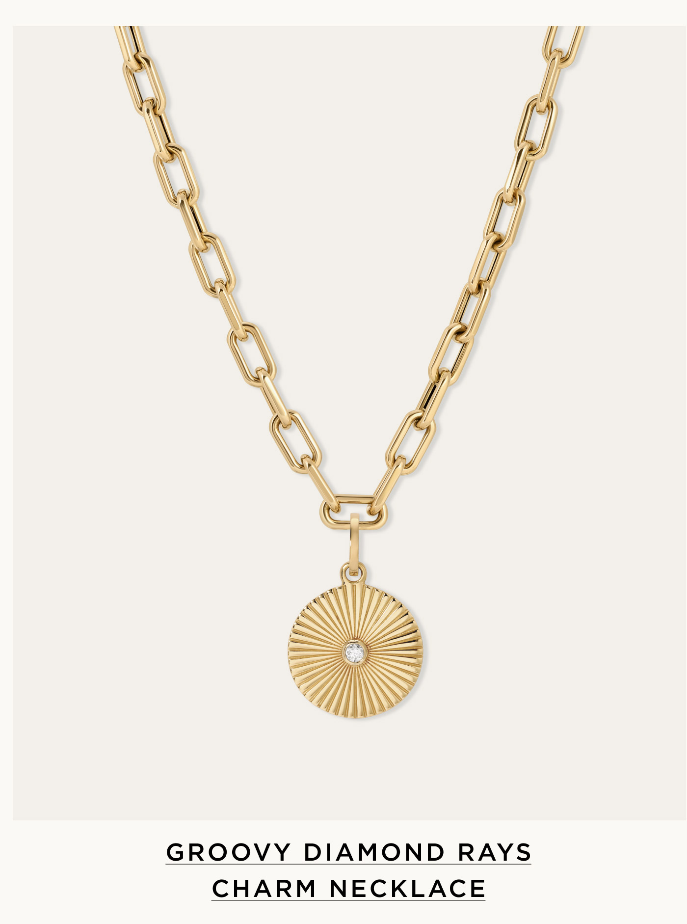 Groovy Diamond Rays Charm Necklace