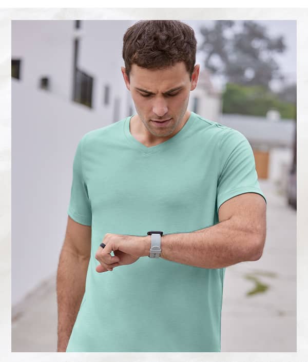 hero tshirt image on model