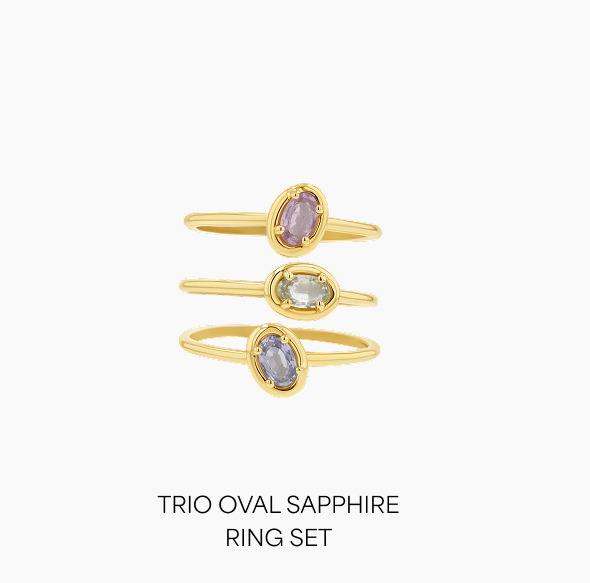 Trio Oval Sapphire Ring Set